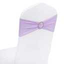 Peomeise 50pcs Lavender Spandex Chair Sashes with Buckle Slider for Wedding, Party Decoration