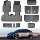 Floor Mat for Tesla Model Y 7 Seater 2020-2025 9PCS Full Set Floor Mats with Front Rear Cargo Liner for Model Y All Weather TPE Model Y Floor Mats with Back Seats Mats-7 Seater