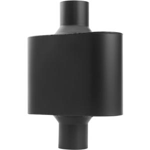 A-KARCK Single Chamber Muffler 2.5" Center Inlet 2.5" Dual Outlet, 13" Overall Length Aluminized Steel Aggressive Sound Race Muffler