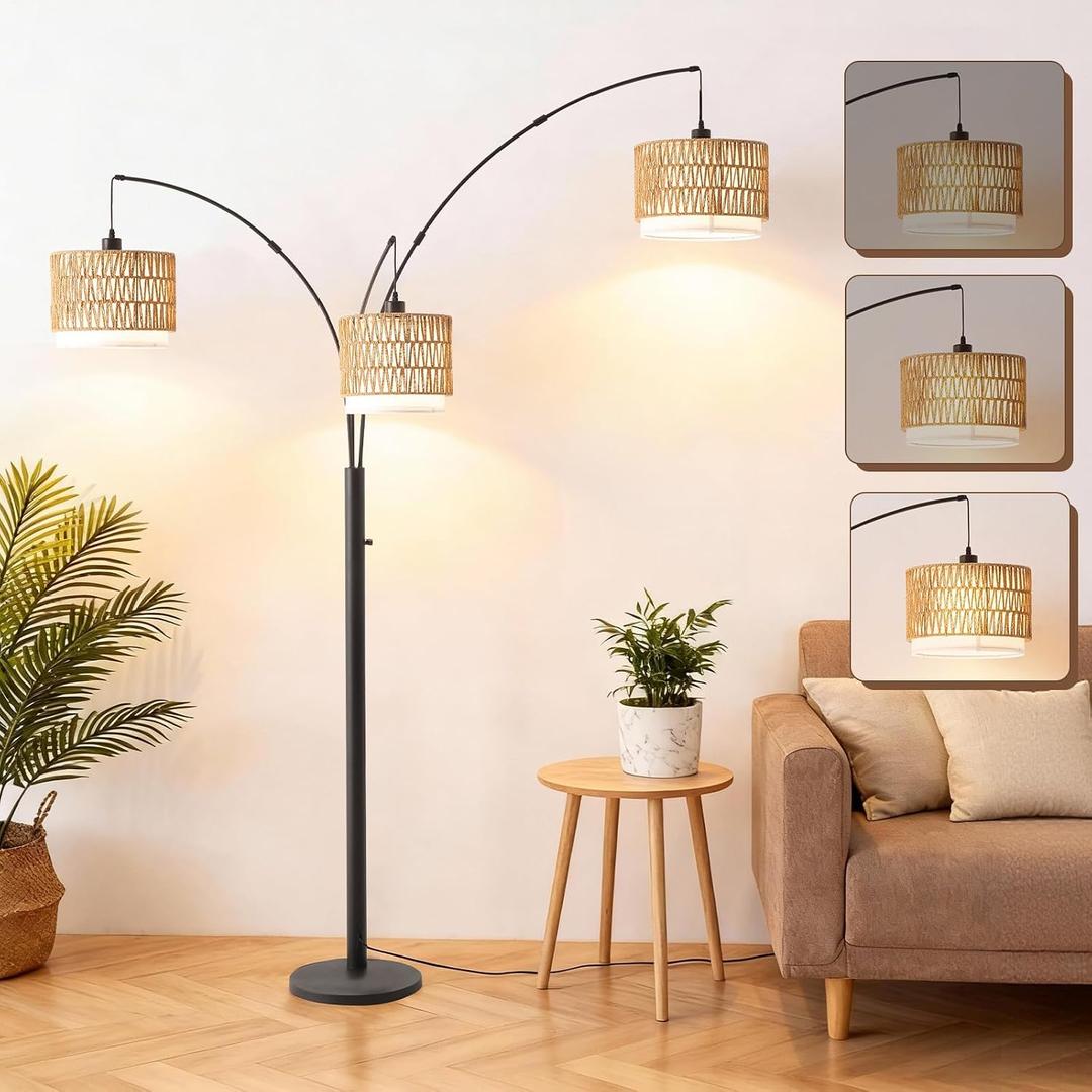 Floor Lamp with Shelves, Flower Floor Lamp for Living Room, Flower Standing Lamp with 3 Bulbs, Unique Corner Lamp with 3 Color Temperature, Foot Switch, Floral Tall Lamp for Bedroom Kids Home