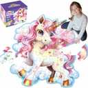 Jumbo Shimmery Floor Puzzle for Kids,Unicorn Jigsaw Large Puzzles,45 Piece Unicorn Puzzle for Toddler Ages 3-5,Children Learning Preschool Educational Toys,Birthday Gift for 4-8 Years Old
