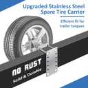 GADFISH Stainless Steel Spare Tire Carrier, Upgrade Spare Tire Mount Trailer Carrier Bracket, Fits 4 & 5 & 6 Lugs Trailer Wheels on 4", 4.5", 4.75", 5" and 5.5" Bolt Patterns, Holds up to 150 Lbs