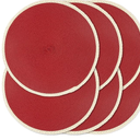 Noctiflorous Round Placemats Set of 6, 15 Inch Braided Hand Woven Table Mats, Heat Resistant Non-Slip Wipeable Thin Edge Place Mats for Kitchen Dining Indoor Outdoor Use(Brown, 6)