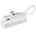 Portable Charger with Built-in Lightning Connector Compatible with iPhone - 100g Super Small, Lightweight Design, White