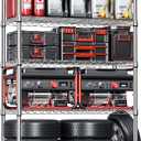 IZEUK 5-Tier Heavy Duty Metal Storage Shelving Unit (Chrome, 17.7" D x 47.2" W x 72.3" H, 1750 lbs Capacity), Adjustable Steel Wire Rack Shelf Organizer for Garage, Kitchen, Pantry, Basement, Laundry