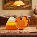 2 Pcs Extra Large 8" Thanksgiving Cookie Cutters Including Giant Candy Corn and Turkey Shaped Stainless Steel Mold Cutters for Fall Holiday Baking