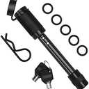 Coolrunner Trailer Hitch Lock Pin Set, 5/8" Extra Long Black Locking Hitch Pin, Heavy Duty Tow Hitch Receiver Lock with Anti-Rattle, Keys, Rubber Cap(5/8" Not Keyed Alike)