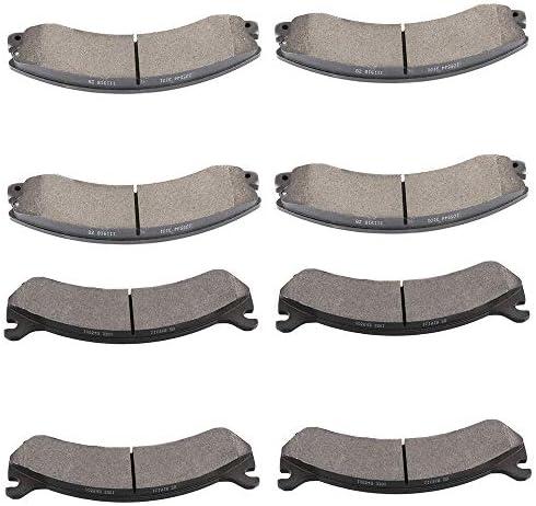 SCITOO D784 D1411 Semi-Metal Brake Pads Sets Front & Rear w/Hardware Fit For Chevy Express 3500 2009-2017,For Chevy Express 4500 2009-2016,For GMC Savana 3500 2009-2017,For GMC Savana 4500 2009-2016