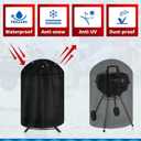 iCOVER Round Grill Cover, 29" Dia x 38" H Dome Smoker Cover, Waterproof Charcoal Kettle Grill Cover, UV Resistant BBQ Cover, Outdoor Barbecue Cover for Weber Char-Broil, Brinkmann and More (Black)