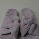 Chantomoo Slippers for Women Memory Foam House Bedroom Corduroy Bow Crossbands Slide Slipper Shoes Comfy Trendy Gift Slippers (11-12, Light Purple)