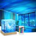 VoMii Northern Lights Projector,16 Colors Luminorthe Cube Lamp with Dynamic Wave Effect,Aurora Glow Lamp Ambient Lighting with Remote for Bed Room Classroom Decor