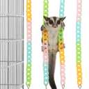 Small Sugar Glider Toys and Cage Accessories Natural Wood with Sturdy, Toys for Sugar Gliders Chains Hanging Sugars Glider and Rat Cage Accessories Enrichment Toy for Small Animals and Parrots, 7.9"L x 1"W x 11.8"H