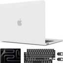 CISSOOK Matte Clear Hard Shell Cover for MacBook Air 13 Inch M1 Case 2020 2021-2018 Release Model A2337 M1 A2179 A1932 with Touch ID, Plastic Hard Case for Air 13" with Keyboard Cover Screen Protector