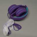 RORSOU R10 Over-Ear Headphones with Microphone, Lightweight Folding Stereo Bass Headset with 1.5M No-Tangle Cord, Portable Wired Headphones for Smartphone Tablet Computer MP3 / 4 (Purple)