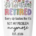 Retirement Gift for Woman Man 2026 Tumbler 20oz, Retired/Going Away/Leaving Gifts for Women/Men/Coworker/Teacher, Happy Retirement Party Decorations White Cup