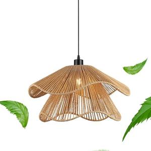 Pendant Lights Kitchen Island  Pendant Lights Rattan Chandelier Handwoven Pendant Light Fixtures Boho Farmhouse Ceiling Light for Kitchen Bedroom, Dining Room, Living Room, Hallway, Foyer(2FT)