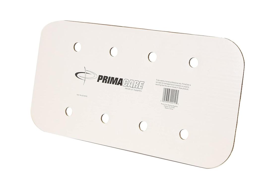 Primacare IS-5412 Padded Cardboard Splint Wrist Brace or Leg Support for Adults and Kids, Emergency First Aid Kit with Punch Holes, Radiolucent and MRI Compatible Cushioning Foam, 12"