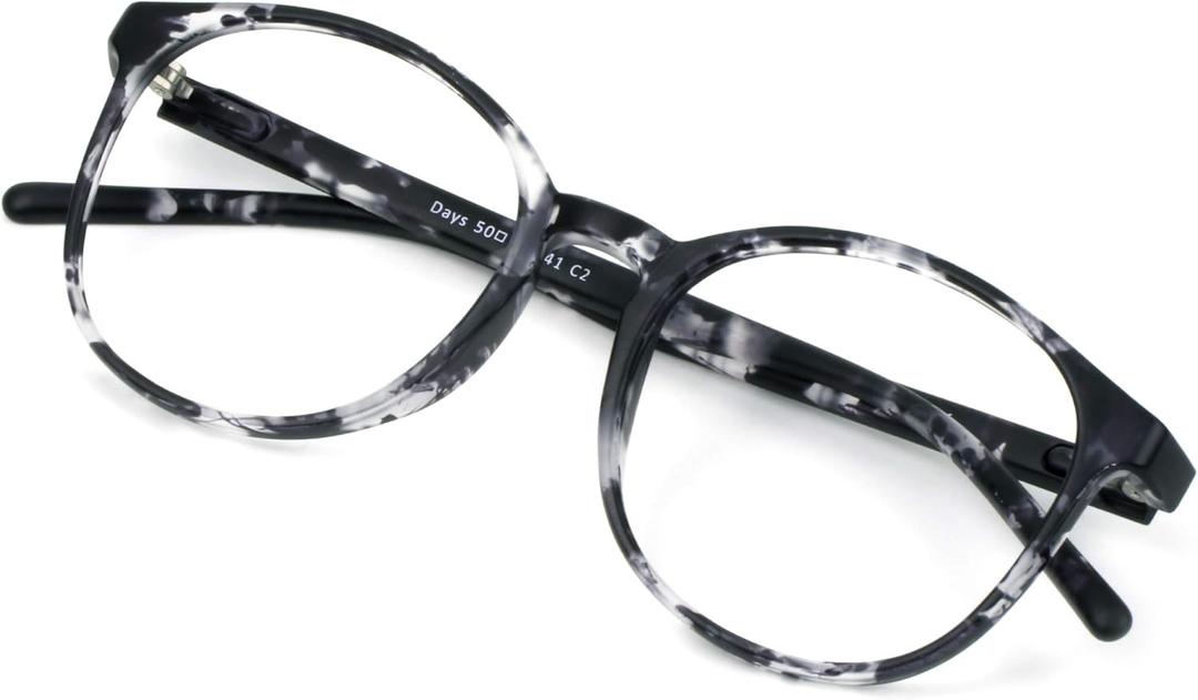 VisionGlobal Blue Light Blocking Glasses for Women/Men, Anti Eyestrain, Computer Reading, TV Glasses, Stylish Oval Frame, Anti Glare (Gray, +3.75 Magnification) (05_days_gray)