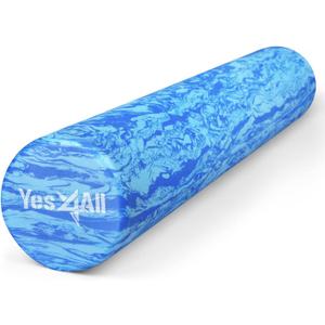 Yes4All EVA Firm Foam Roller for Back - Round Back Roller for Exercise, Yoga & Pilates 12/18/24/36 inch (O. Ocean Marbled)