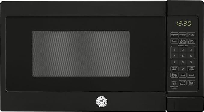 GE GCST07N1WBB Microwave Oven, 700-watt 6 Auto Cooking Settings, Child-Lock Technology, Kitchen Essentials for The Countertop, Dorm Room or Apartment, 0.7 Cu. Ft, Black (Child-Lock Technology 0.7 Cu. Ft.)