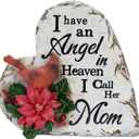 4 Inch Red Cardinal Memorial Gift - Resin Keepsake Ornament - Bereavement Sympathy Decor for Loss of Mom, Husband in Heaven - Cross-Shaped Remembrance Decoration