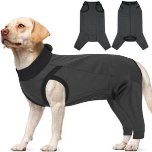 T'CHAQUE Dog Surgery Suit for Dogs After Surgery, Dog Onesie for Spay Surgery Female, Anti Licking Rear Leg Sleeve, Bodysuit for Abdominal Wounds Skin Disease,Substitute E-Collar & Cone, Gray, XL