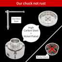 4 Inch Wood Lathe Chuck Set 1" x 8 tpi thread & 3/4"x16TPI Adapter, Nickel Plated Self Centering 4 Jaw Wood Turning Chuck set (2PCS jaws)