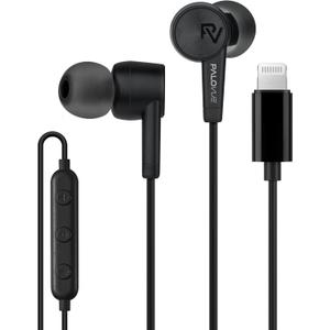 PALOVUE iPhone Headphones Earbuds Earphones wtih Lightning Connector Apple MFi Certified Compatible 14 13 12 11 Pro Max X XS XR 8 7 Plus with Microphone Controller SweetFlow Black