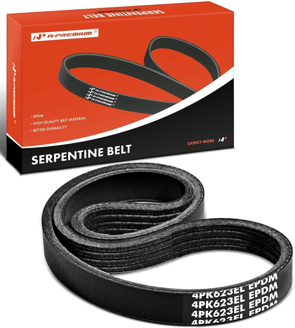 A-Premium Serpentine Belt 24.528 In Power Steering Stretch Fit For Chevrolet Aveo 2007-2011 & Pontiac G3 2009-2010, G3 Wave 2009 & Suzuki Swift+ 2009, L4 1.6L GAS, Tie Required for Installation