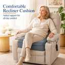 Allaboutsla Recliner Cushion for Elderly: 20x20x5 Comfy Recliner Seat Cushion, Dual-Layer Foam Support for Long Sitting and Raise Seat Height, Non-Slip Cushions for Recliners, Couch & Armchair - Gray