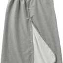 Yodilala Unisex Full Open Adult Diaper Skirt, Waterproof, Adjustable, Reusable Incontinence for Adults, Elderly, Children(Grey,M)