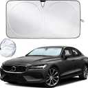 EcoNour Mirror Cut Car Windshield Sun Shade | Foldable Automotive Sun Blocker for Front Windshields | Premium Sun Protection for Cars, Trucks & SUVs | Medium (64" x 32")