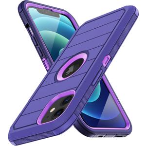 for iPhone 12 Case, iPhone 12 Pro Case, with Built in Screen Protector Heavy Duty Drop Protection Shockproof Dust Proof Protective Phone Cover for Apple iPhone 12/12 Pro