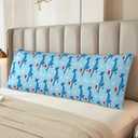 Blue Whale Wearing Red Santa Hat Long Pillow Case, Body Pillow Cover 20 X 54 Inches Soft Plush Body Pillowcase with Hidden Zipper, Bed Pillow Pillowcases for Women & Men