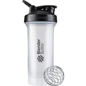 BlenderBottle Classic V2 Shaker Bottle Perfect for Protein Shakes and Pre Workout, 28Ounce, Clear/Black