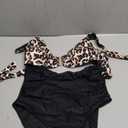 Women's One Piece Swimsuit Tummy Control Ruched Bathing Suit Cutout V Neck Swimwear High Cut Tie Back Swim Suit Size L