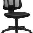 VigorPow Armless Mesh Office Chair Ergonomic Swivel Black Small Computer Desk Chair No Arms with Lumbar Support Height Adjustable Task Chair for Adults and Kids