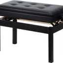 Adjustable Double/Duet Piano Bench,Solid Wood Piano Chair,Waterproof Piano Seat with Storage for Music Books & Leather Cushion,Heavy Duty Piano Stool for Keyboard Piano