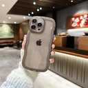 IYH Transparent Wave Case for iPhone 13 Pro 6.1", Soft TPU Shockproof Cover with Cute Design & Camera Protection(Black)