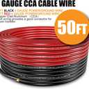 4Gauge Wire (25 Feet Black+25 Feet Red) Copper Clad Aluminum Automotive Power Ground Cable Wire,20PCS Lugs Terminal Connectors,Heat Shrink Tubing,100A ANL Fuse with Cable Cutter