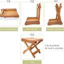 Folding Bamboo Stool for Shower, Leg Shaving and Foot Rest, Natural Bamboo Folding Stool, Folding Bamboo Shower Seat, Fully Assembled, 12 Inch High