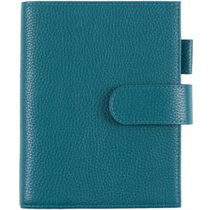 Moterm Leather Cover for A6 Notebooks - Fits Hobonichi Original, Stalogy and Midori MD Planners, with Pen Loop, Card Slots and Back Pocket (Pebbled-Deep Teal, A6+)