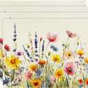 Artoid Mode Daisy Lavender Floral Leaves Spring Placemats Set of 4,12x18 Inch Seasonal Spring Table Mats for Party Kitchen Dining Decoration (Beige)