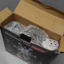 Christmas Star Tree Topper Lighted with 6 Projection Modes, 12-Pointed Star Christmas Tree Topper with Built-in LED Rotating Lights, Silver Christmas Tree Ornament for Xmas Holiday Decorations