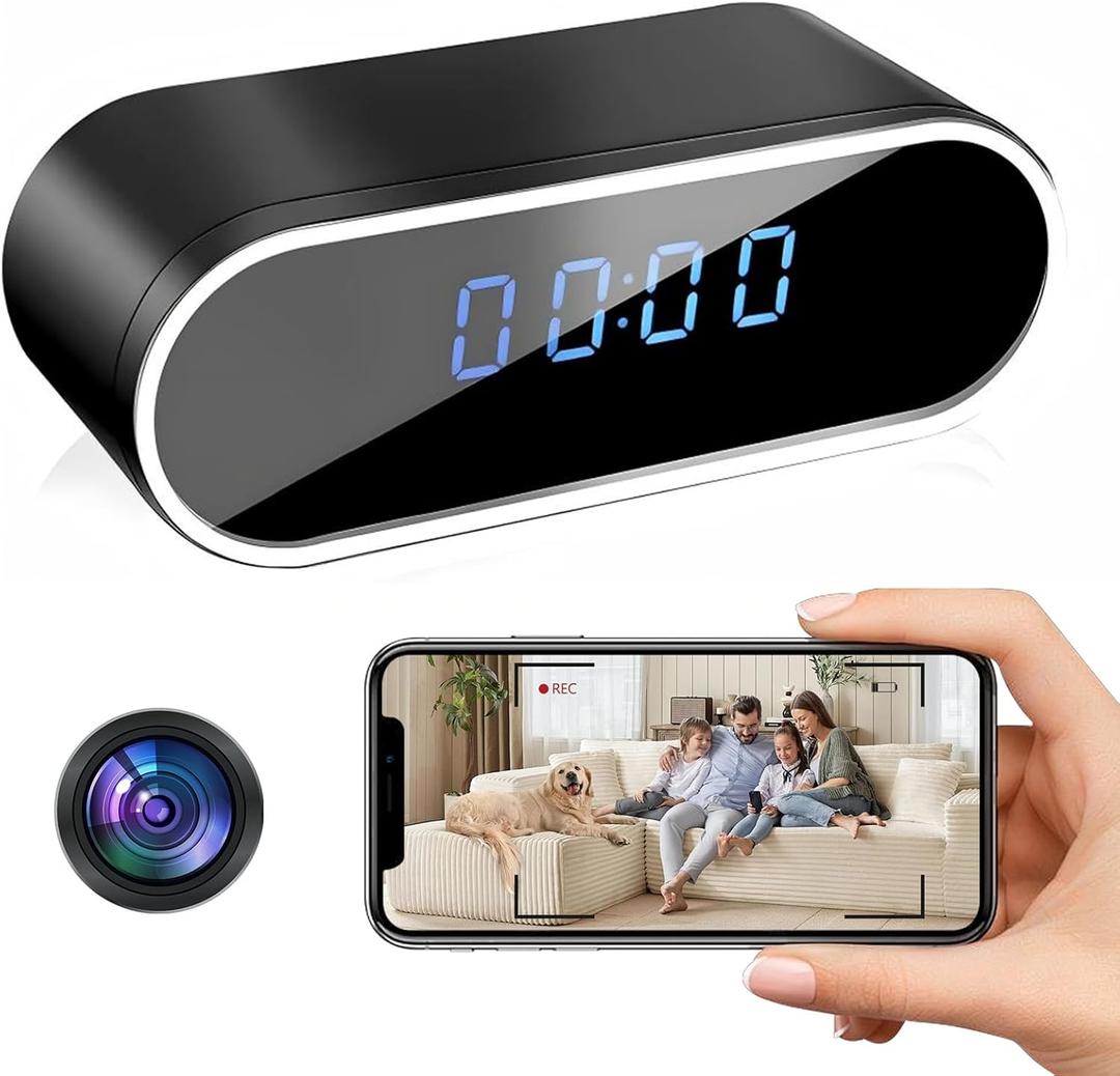 Wireless Clock Camera Spy Camera HD 1080P Security Nanny Cams with Night Vison and Motion Detection for Home/Office/ Baby/Elder/Pet Care