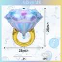 3 x Diamond Ring Foil Balloons 2pcs, Mylar Engagement Ring Balloons for Engagement Bachelorette Bridal Shower Wedding Proposal Marriage Anniversary Just Engaged Married Party Marry Me Decorations Supplies, 37/25 inch