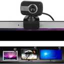 Webcam with Microphone, 640 x 480/0.3Mp USB Camera with Clamp Mount Support 360 Rotation and 30 Vertical Adjustment Suitable for Desktop PC Laptop