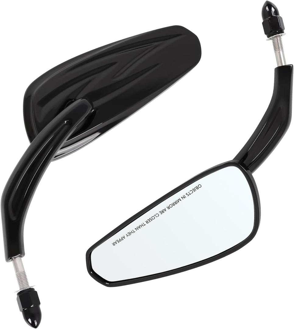 Motorcycle Mirrors Black,5/16 24 UNF Motorbike Rear View Mirror fits for Harley Sportster Road King Street Glide road glide Electra Glide Dyna Softail Ultra Vrod
