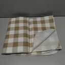 Smiry Rectangle Table Cloth, Waterproof Vinyl Tablecloth with Flannel Backing, Wipeable Buffalo Plaid Table Cover for Picnic, Indoor and Outdoor (Khaki & White, 54"x78")