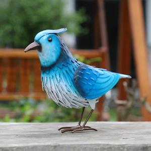 Shorayn Garden Statues Large Blue Jay Metal Bird Outdoor Decor Yard Art Lawn Ornaments,Garden Birthday Housewarming Gifts for Women